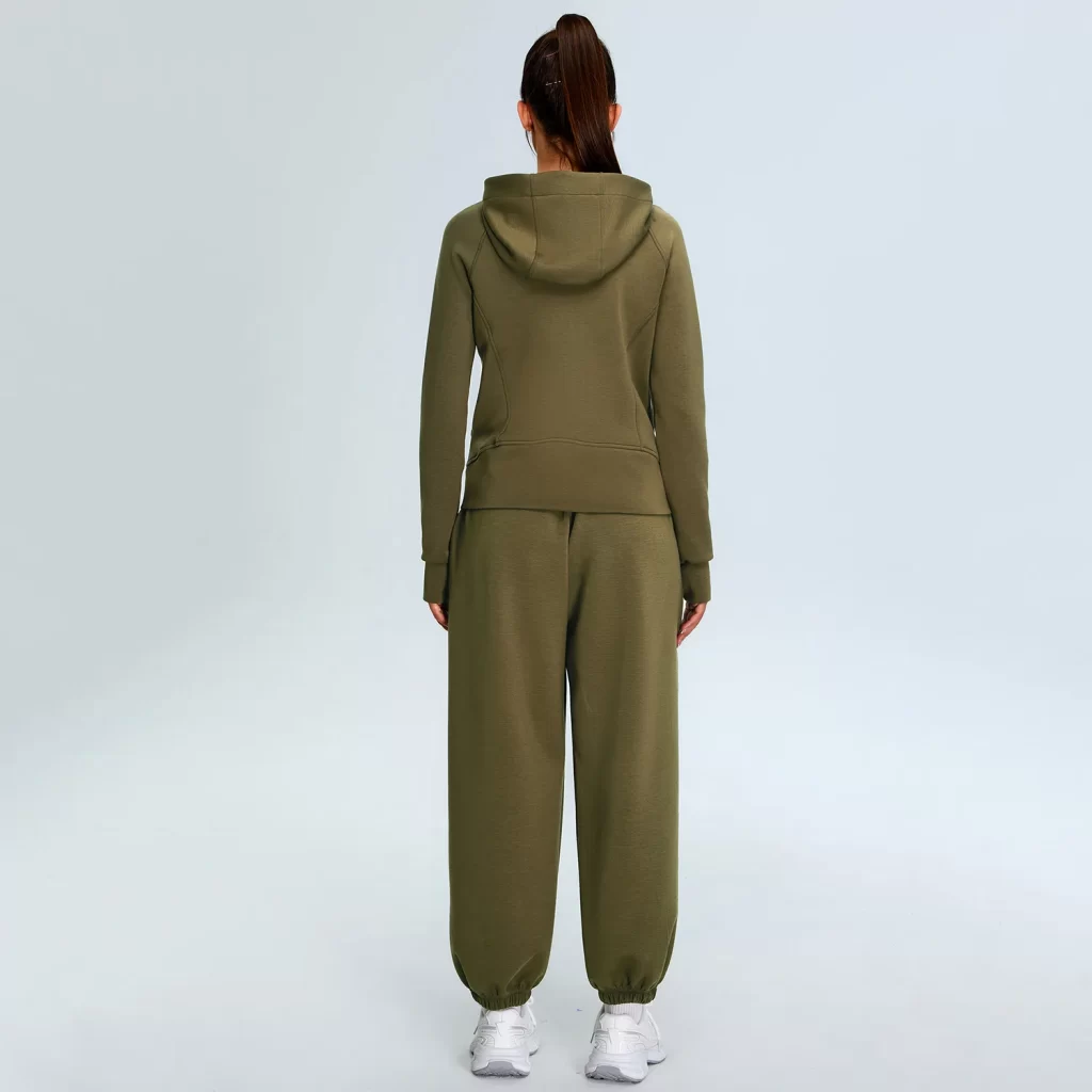 Full-Zip Sweatshirts for Women Modal Athletic Hoodie Set