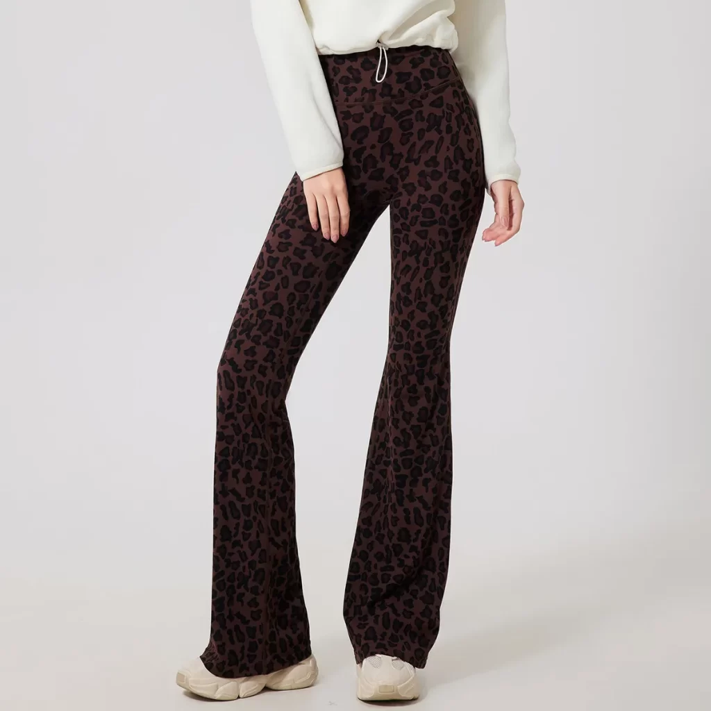 Fitness Flared Leggings Leopard Print Cute Yoga Pants