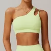 One Shoulder Medium Support Padded Strappy Yoga Bra