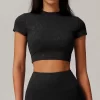 Custom Workout Shirts Short Sleeve Crop Tops for Women