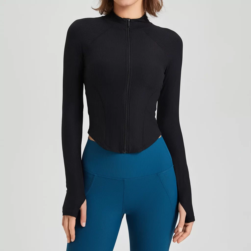 Slim Fit Sports Workout Active Top with Thumb Holes