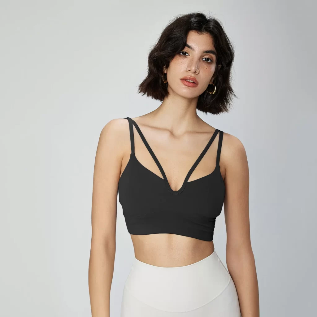 Women Yoga Outfit Double Straps Customized Sports Bra