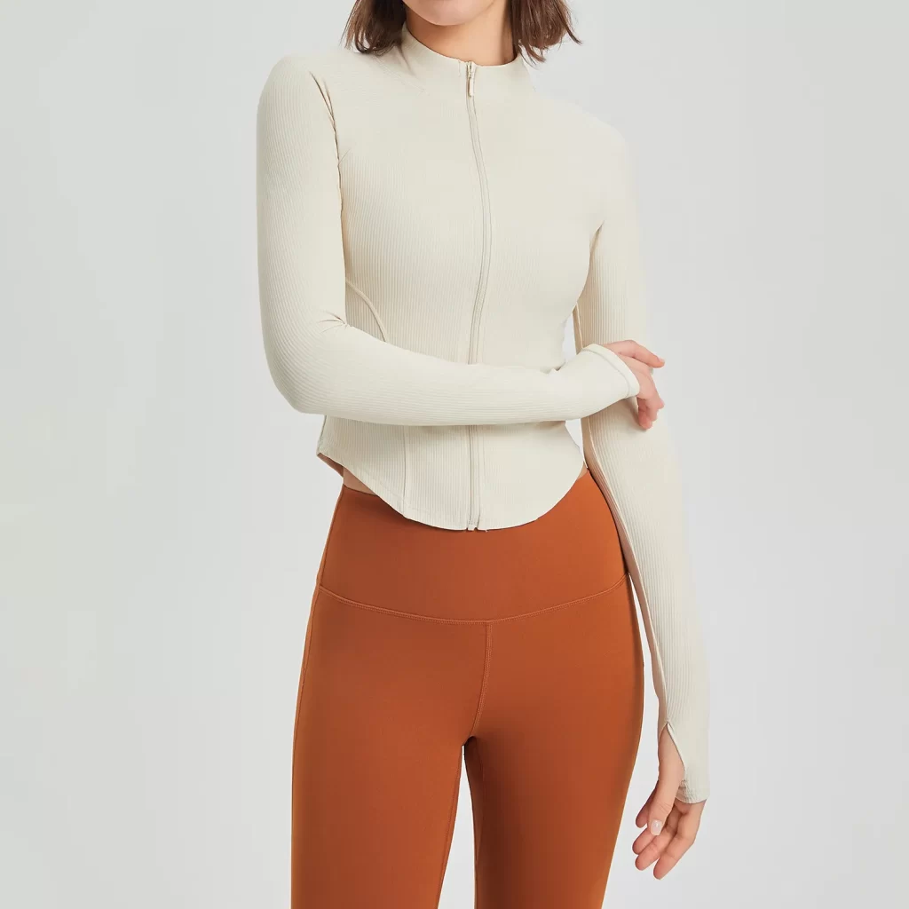 Slim Fit Sports Workout Active Top with Thumb Holes