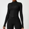 Women's Workout Jacket Lightweight Cropped Slim Fit Tops personalised gym shirts sportswear manufacturer