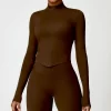 Women's Workout Jacket Lightweight Cropped Slim Fit Tops
