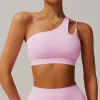 One Shoulder Medium Support Padded Strappy Yoga Bra