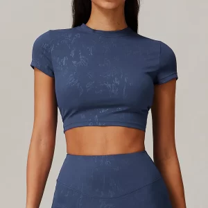 Custom Workout Shirts Short Sleeve Crop Tops for Women