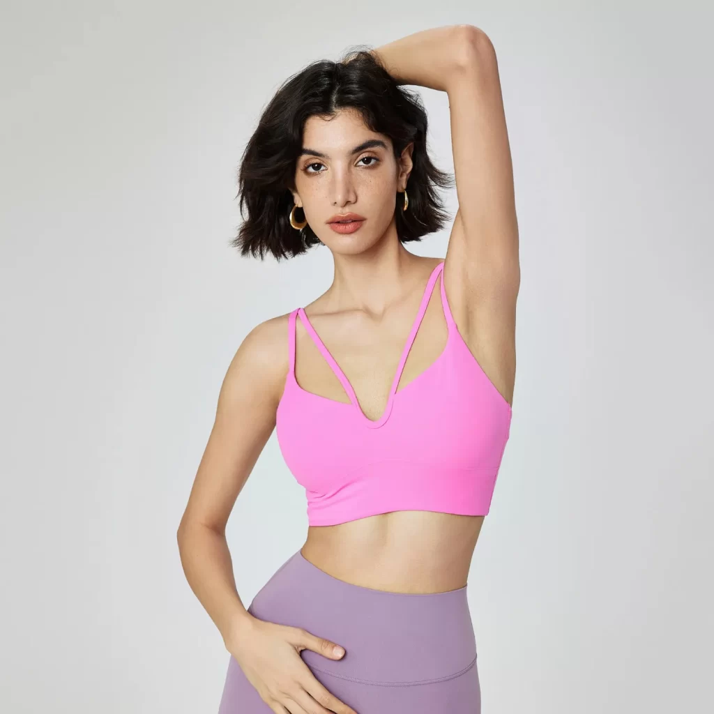 Women Yoga Outfit Double Straps Customized Sports Bra