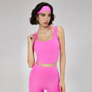 Women Strappy Fitness Running Workout Crop Tank Top