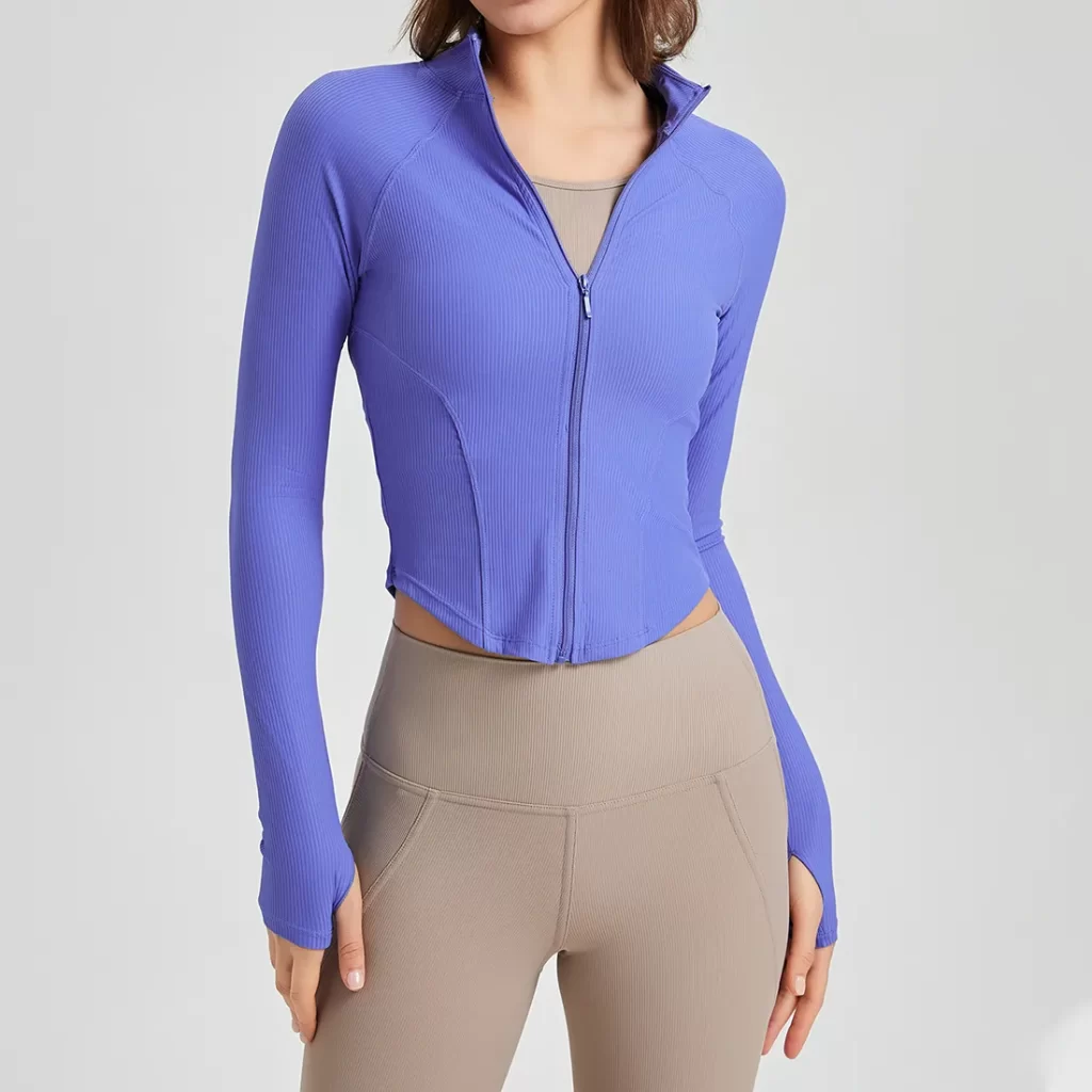 Slim Fit Sports Workout Active Top with Thumb Holes