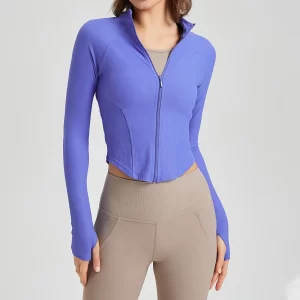 Slim Fit Sports Workout Active Top with Thumb Holes