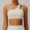 One Shoulder Medium Support Padded Strappy Yoga Bra