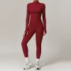Workout Clothes Wholesale Half Zip Long Sleeve Fitness Sets