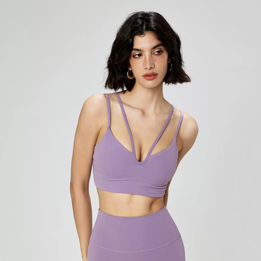 Women Yoga Outfit Double Straps Customized Sports Bra