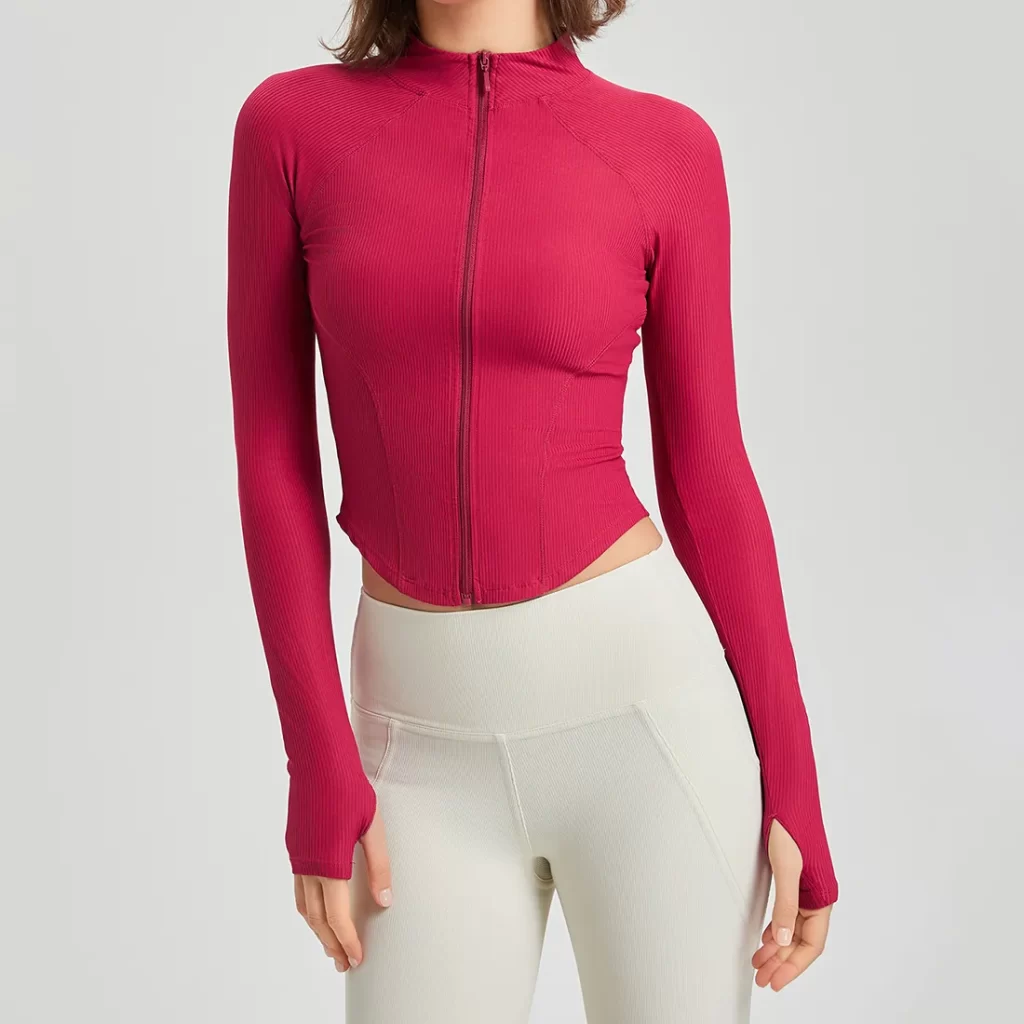 Slim Fit Sports Workout Active Top with Thumb Holes