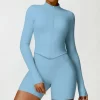 Women's Workout Jacket Lightweight Cropped Slim Fit Tops personalised gym shirts sportswear manufacturer