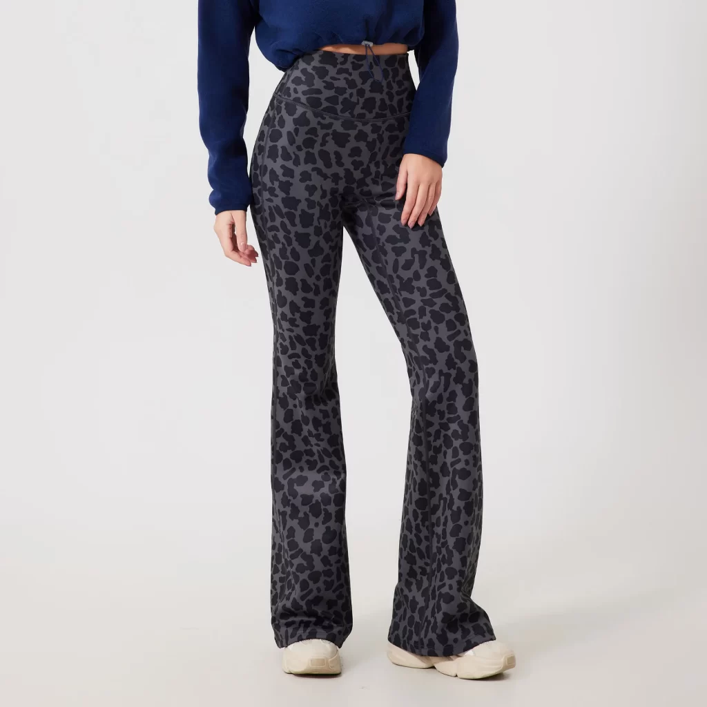 Fitness Flared Leggings Leopard Print Cute Yoga Pants