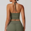 Halter Workout Crop Tank Top with Built in Bra athletic clothing manufacturers