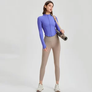 Slim Fit Sports Workout Active Top with Thumb Holes