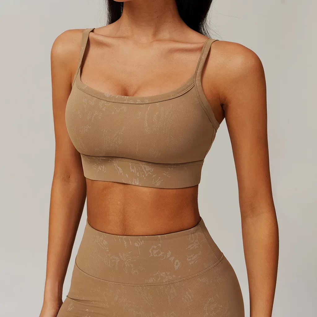 Square Neck Workout Yoga Bra Camisole Tops with Built in Bra