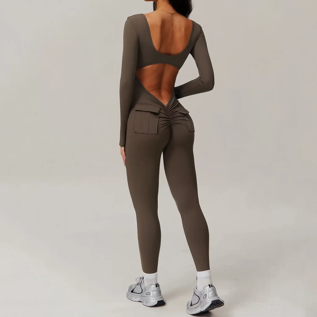 One Piece Athletic Wear Women Workout Backless Jumpsuit
