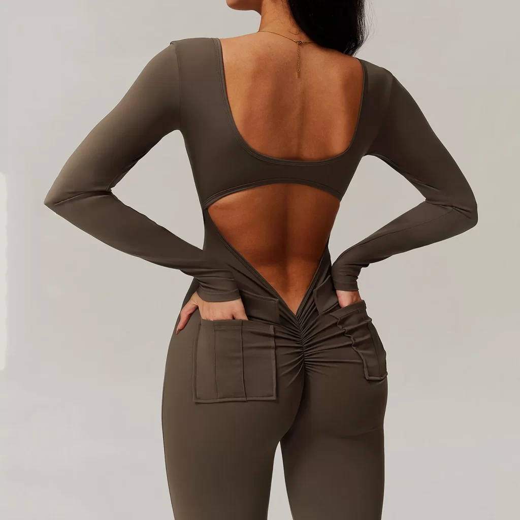 One Piece Athletic Wear Women Workout Backless Jumpsuit