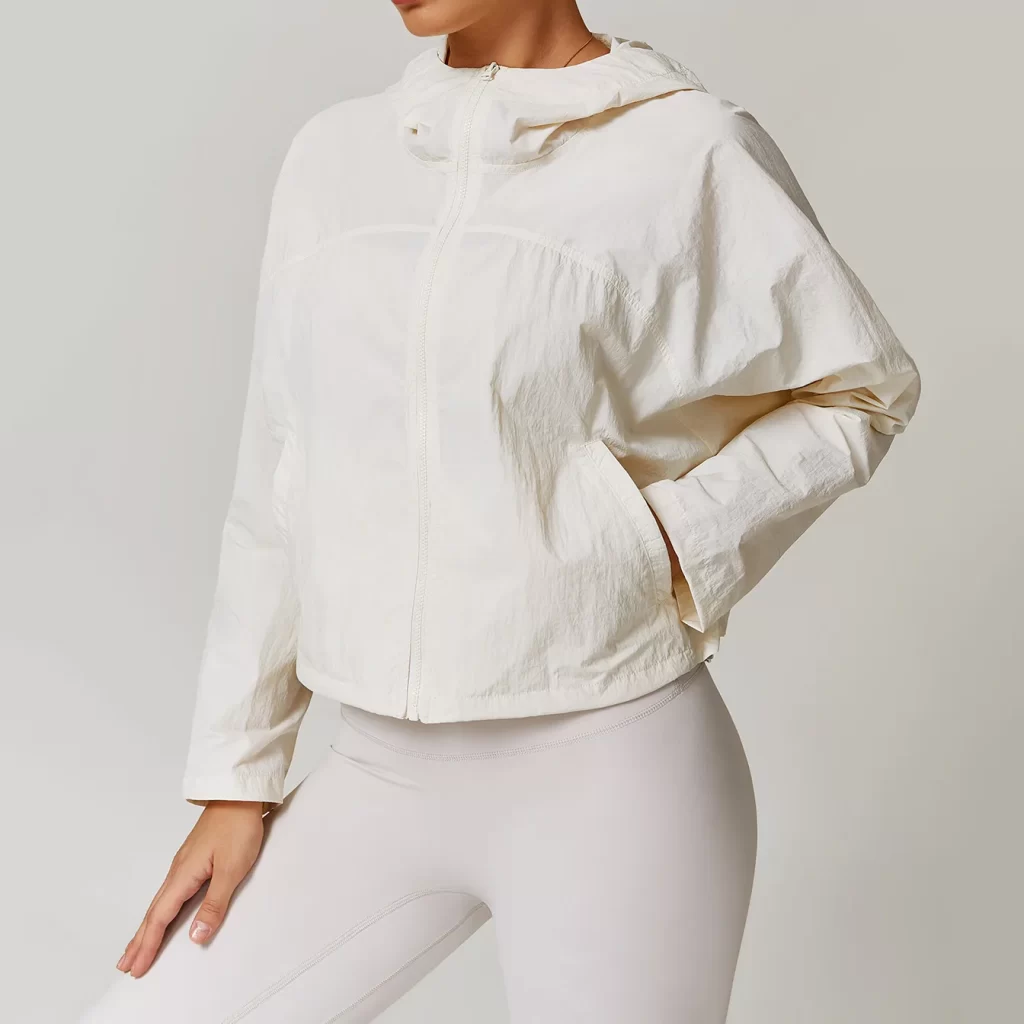 Cropped Jackets Zip Up Workout Running Hoodie