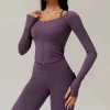 Custom Fitness Clothing Long Sleeve Cropped Tops