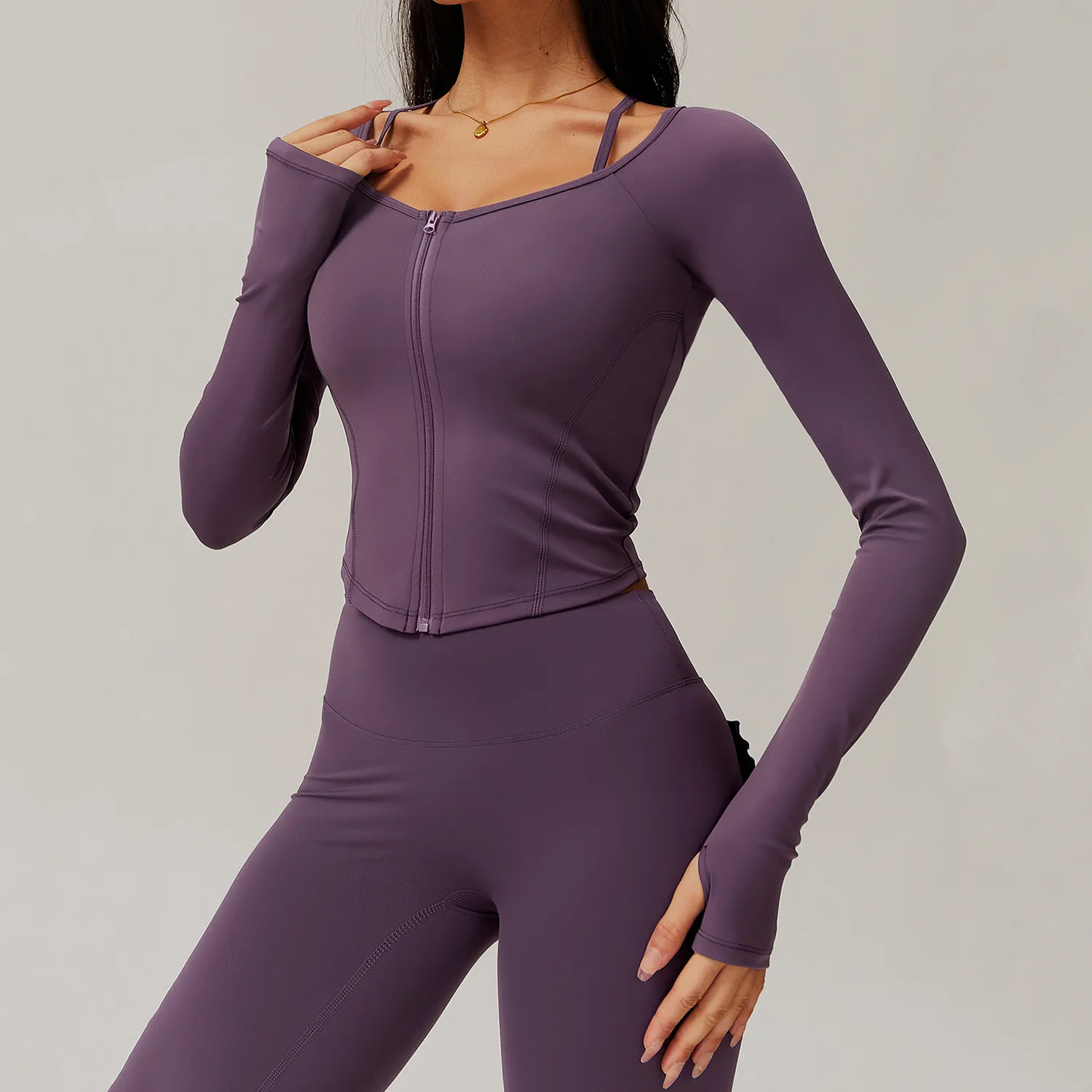 Custom Fitness Clothing Long Sleeve Cropped Tops