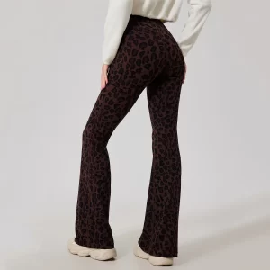 Fitness Flared Leggings Leopard Print Cute Yoga Pants