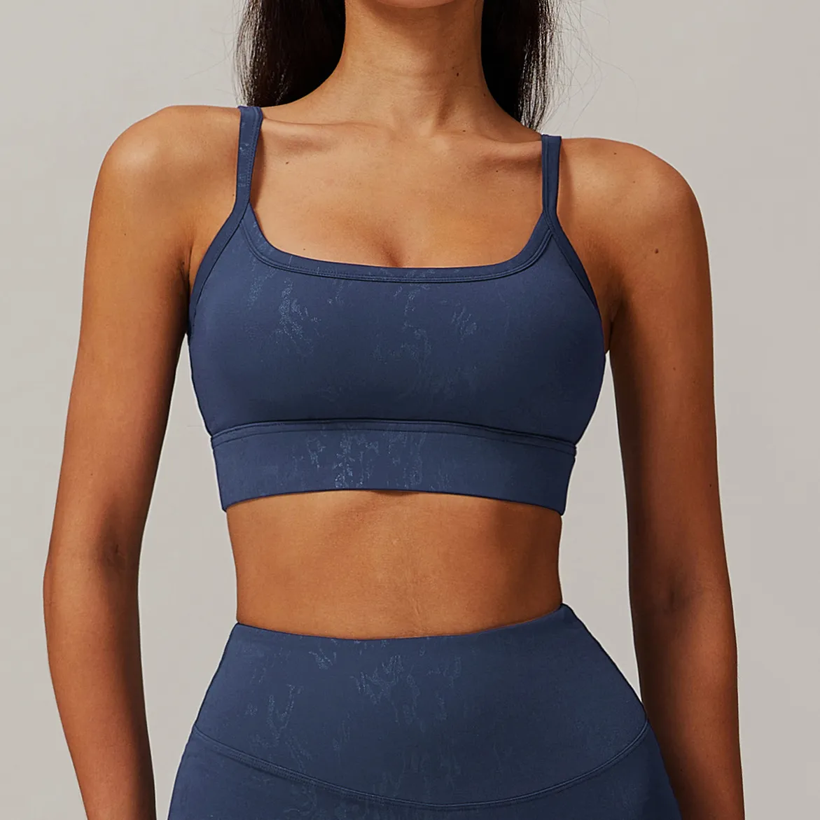 Square Neck Workout Yoga Bra Camisole Tops with Built in Bra