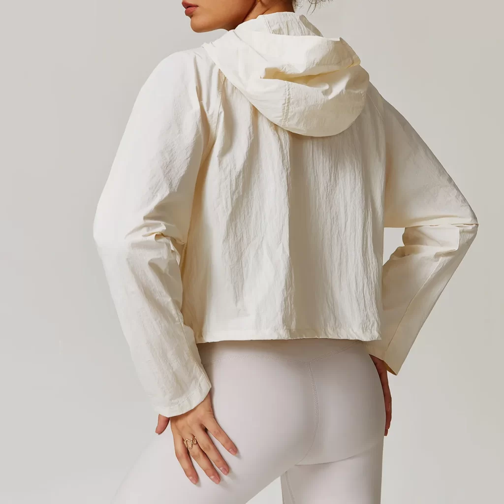 Cropped Jackets Zip Up Workout Running Hoodie