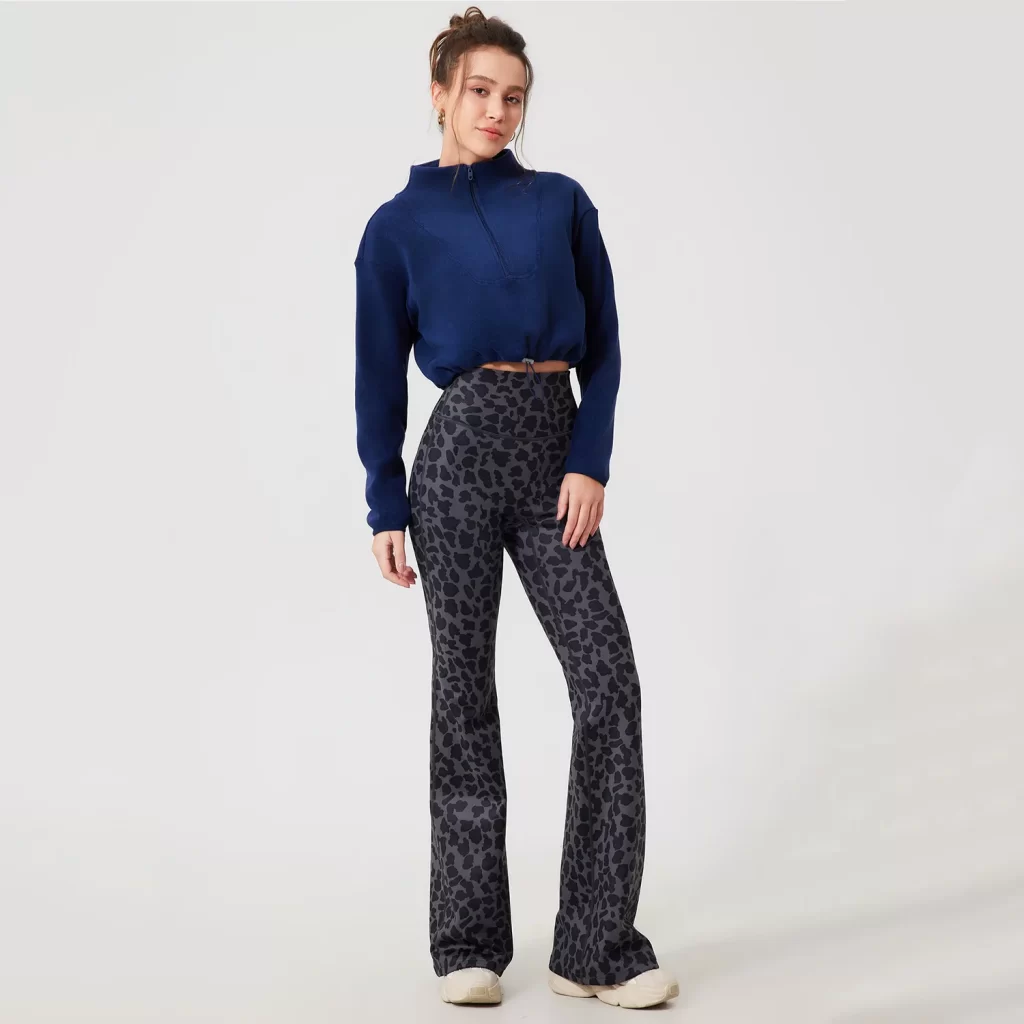 Fitness Flared Leggings Leopard Print Cute Yoga Pants