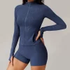 Women's Zip Up Workout Jackets with Pockets Slim Fit sports clothing manufacturers