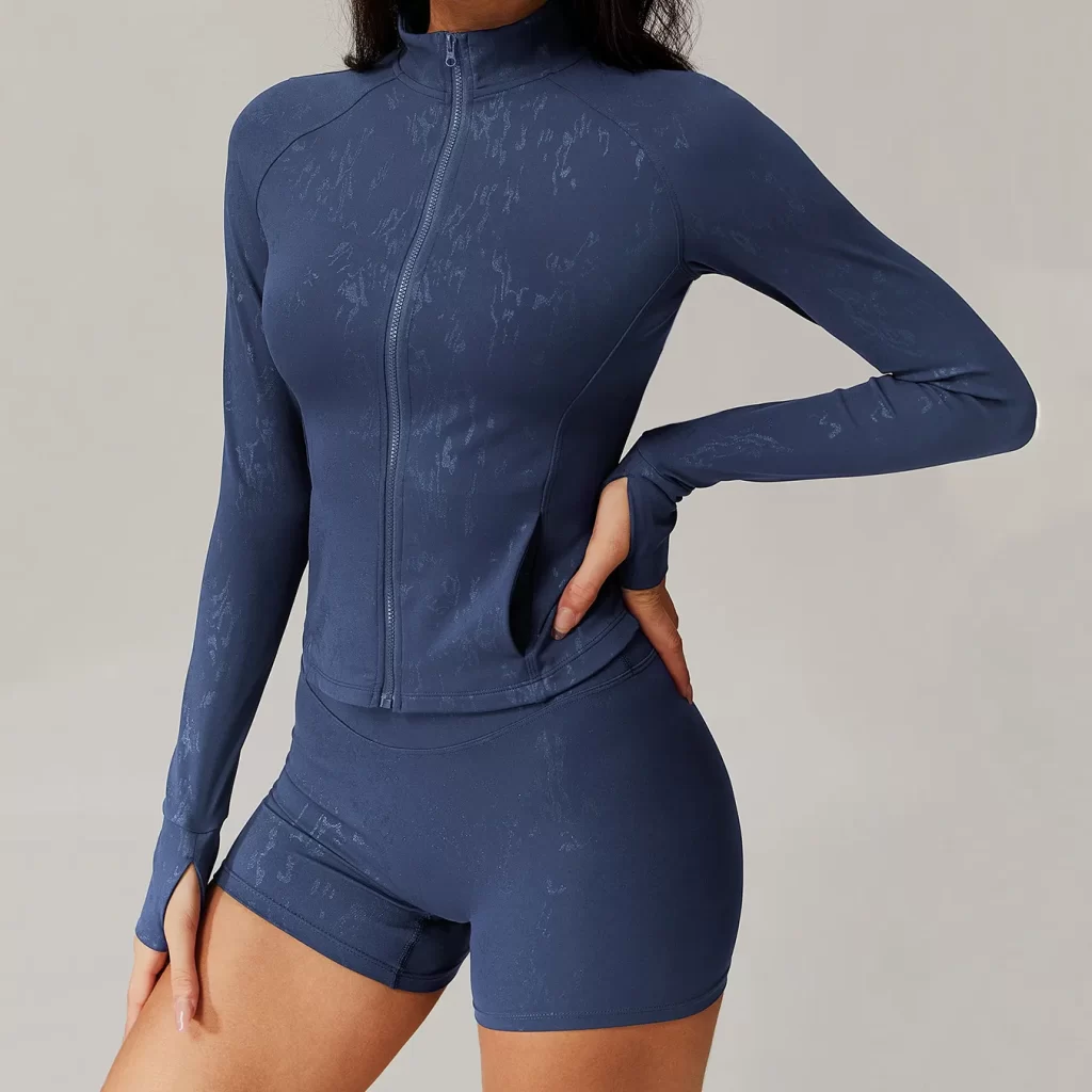 Women's Zip Up Workout Jackets with Pockets Slim Fit sports clothing manufacturers