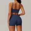 Square Neck Workout Yoga Bra Camisole Tops with Built in Bra