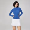 Womens Cropped Slim Fit Workout Jackets Thumb Holes
