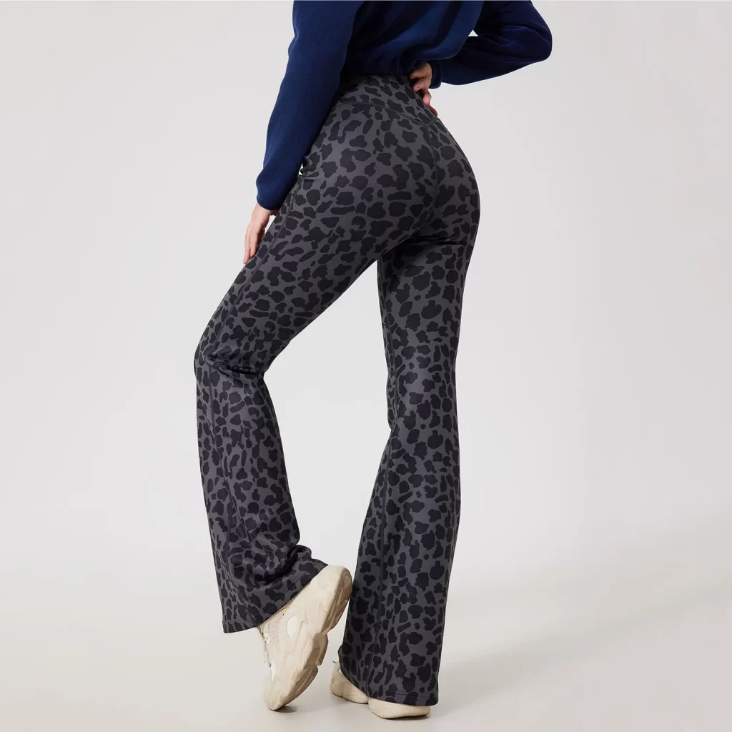 Fitness Flared Leggings Leopard Print Cute Yoga Pants
