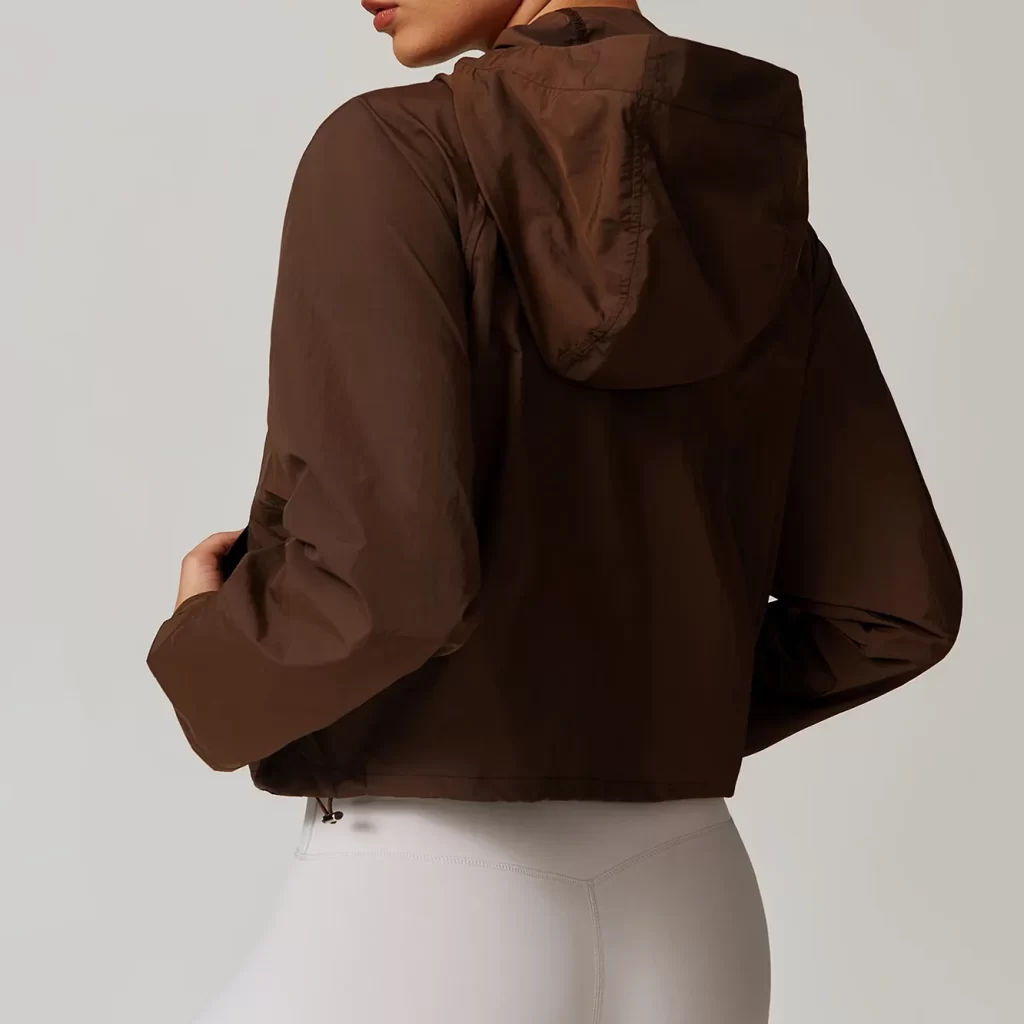 Cropped Jackets Zip Up Workout Running Hoodie
