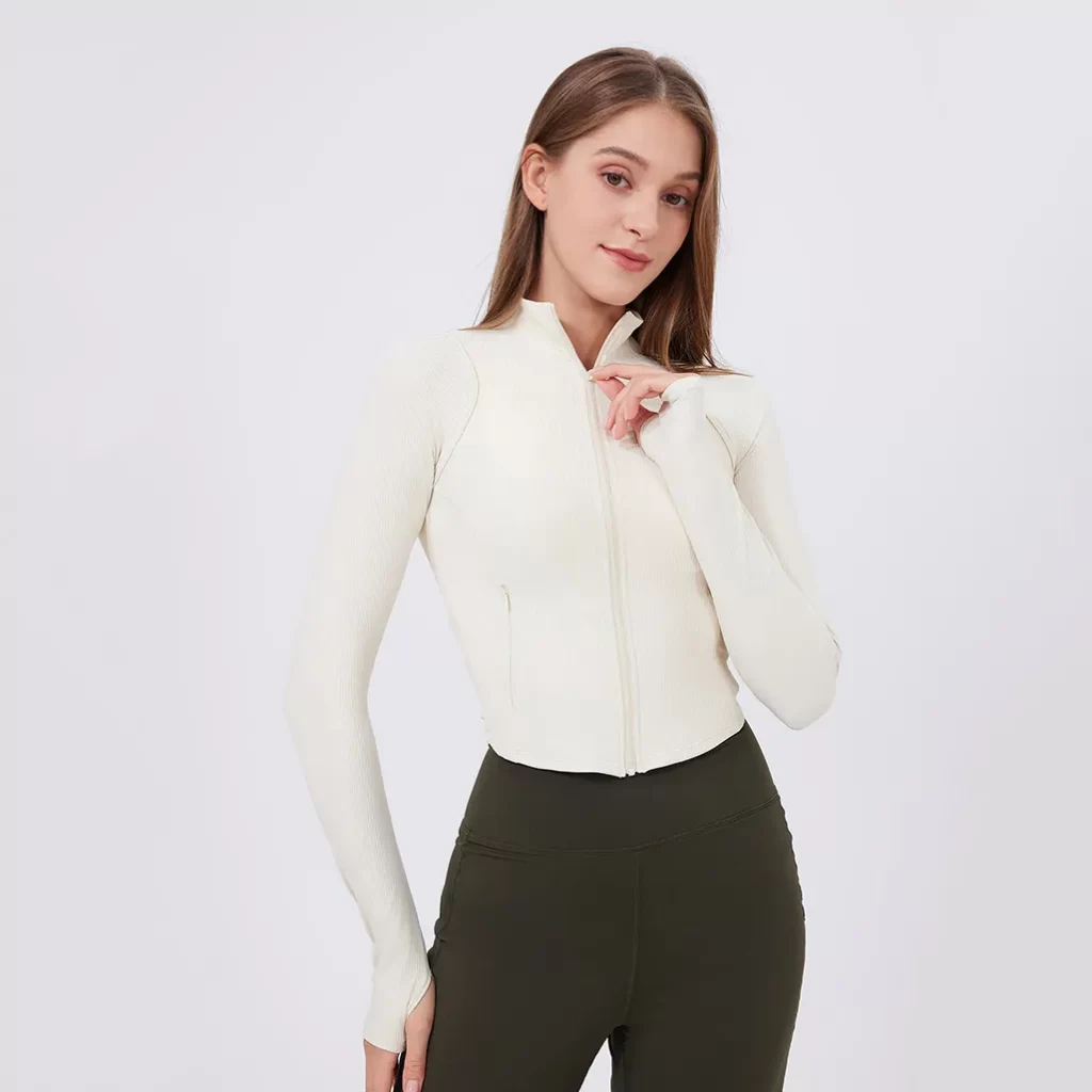 Track Athletic Full Zip Cropped Workout Jackets