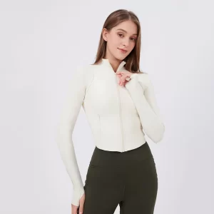 Track Athletic Full Zip Cropped Workout Jackets