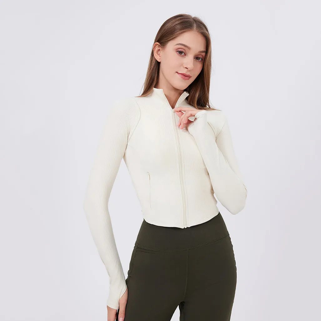 Track Athletic Full Zip Cropped Workout Jackets