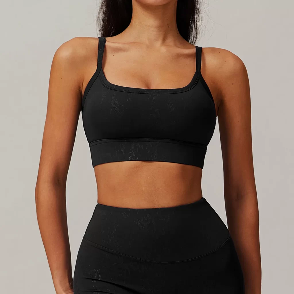 Square Neck Workout Yoga Bra Camisole Tops with Built in Bra