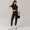 Custom Workout Shirts Short Sleeve Crop Tops for Women