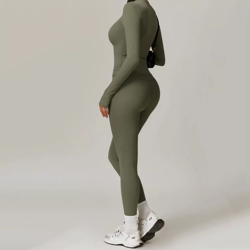 Workout Clothes Wholesale Half Zip Long Sleeve Fitness Sets