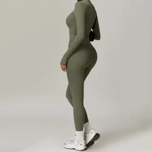 Workout Clothes Wholesale Half Zip Long Sleeve Fitness Sets