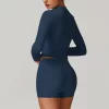 Long Sleeve Yoga Shirts Slim Fit Cropped Workout Top