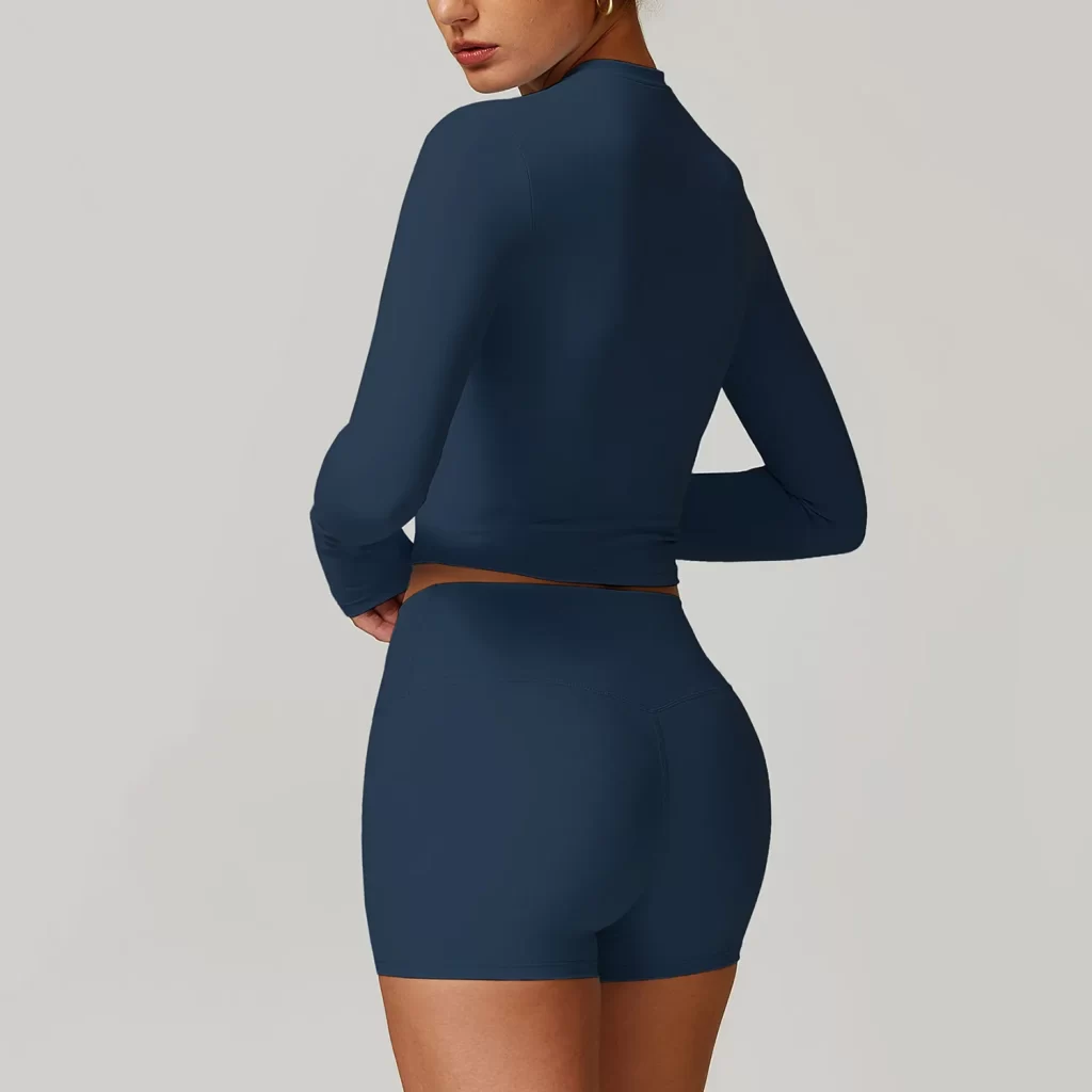 Long Sleeve Yoga Shirts Slim Fit Cropped Workout Top