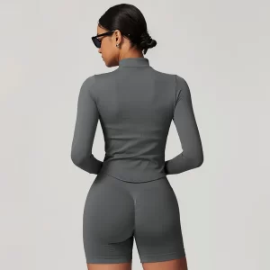 Seamless Activewear Fitted Athletic Jacket Wholesale Jackets In Bulk fitness jackets create your own gym clothes