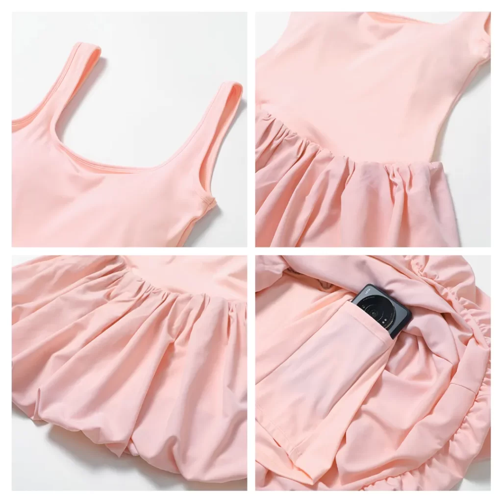 Wholesale Workout Jumpsuit Puffy Flower Bud Tennis Skirt